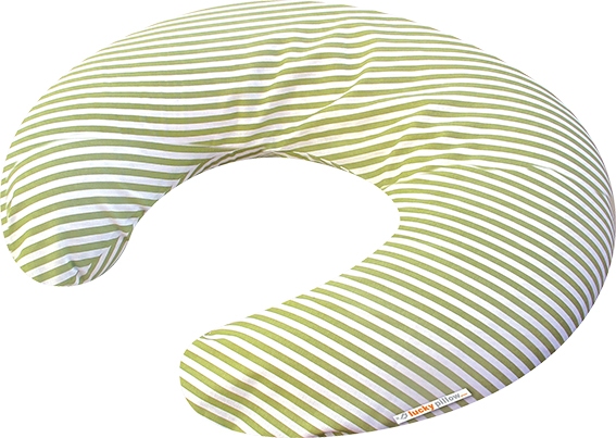 Zelené proužky povlak na kojící polštář lucky pillow